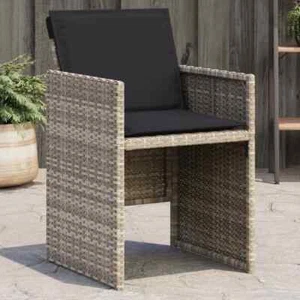 Gartenstuhl Stuhl Sessel Gartensessel Stuhlset 4Stk. Hellgrau Poly Rattan vidaXL - Bild 1 von 12