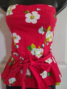 Hollister by Abercrombie Floral Strapless Tube Pink Tops Sz: M - NWT $38 - Picture 1 of 2