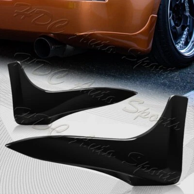 For 2003-2009 Nissan 350Z Z33 Black JDM Rear Bumper Lip Mud Guards Spats Aprons - Image 1 of 4