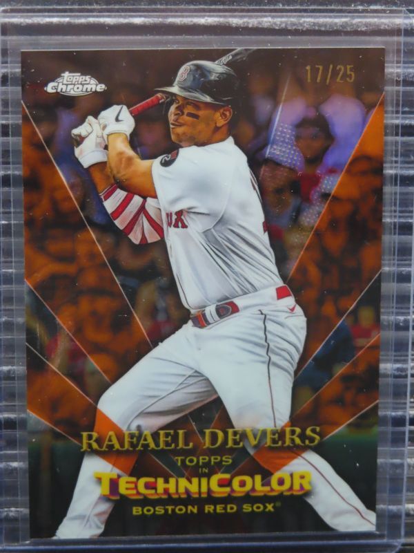2023 Topps Chrome Rafael Devers Topps In Technicolor Orange Refractor #17/25