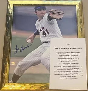Tom Seaver Signed Autographed Glossy 8x10 Framed Photo New York Mets #41 SCM COA - Picture 1 of 6