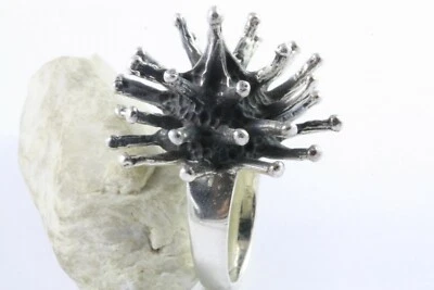 Design Riccio Anello Teschio Gotico Tribale 925 Vero Argento IN / 189 - Immagine 1 di 4