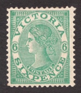 Antique 1905-10 Victoria, Australia Sc# 225, Six Pence, Emerald, MH Cv$20 - Picture 1 of 1