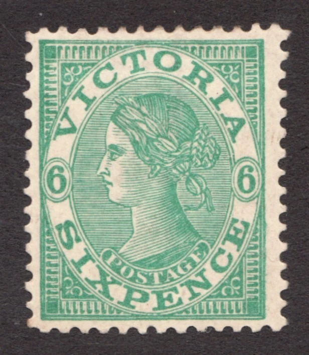 Antique 1905-10 Victoria, Australia Sc# 225, Six Pence, Emerald, MH Cv$20 - Image 1 of 1