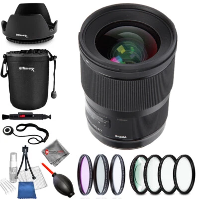 Sigma 28mm f/1.4 DG HSM Art Lens for Nikon F Filter Kit Bundle AUTHORIZED DEALER - Image 1 of 2