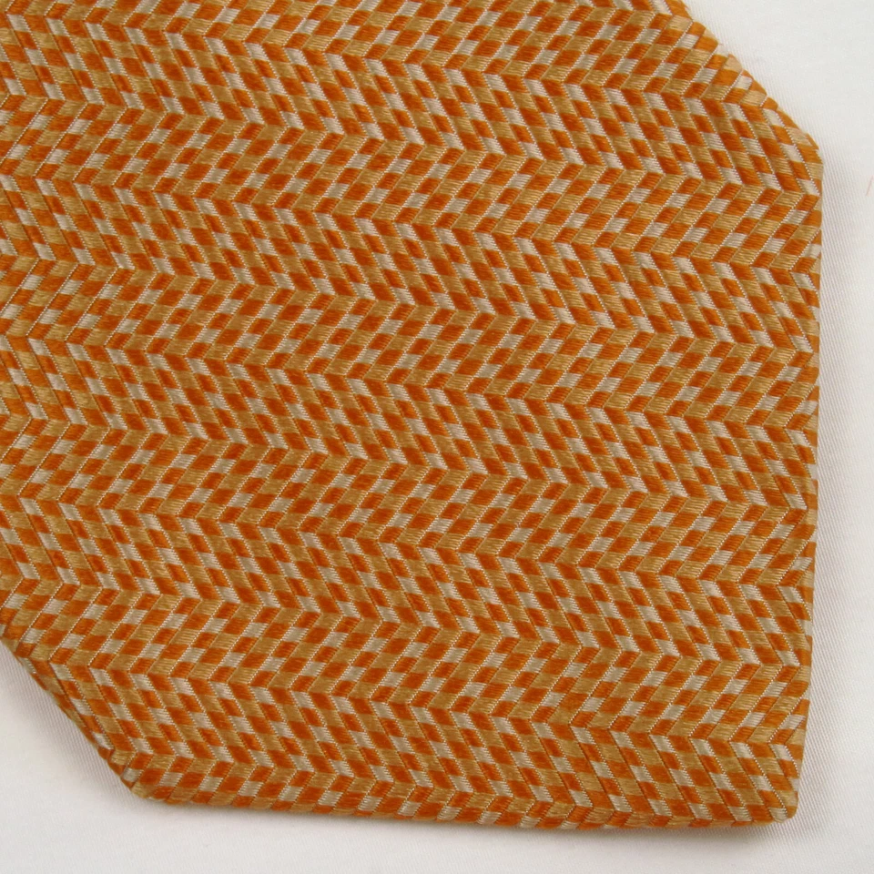 Vintage Jos. A. Banco Colección Corporativa Naranja/Blanco Cheque Pata de Gallo 57x4 Foto 1 de 4