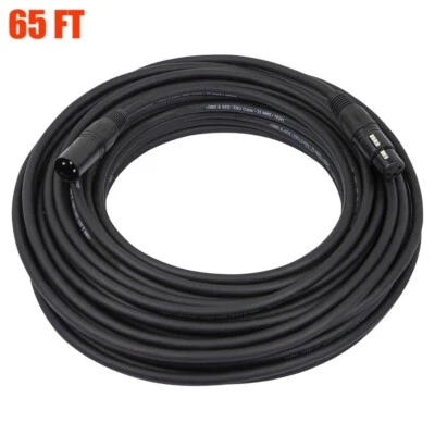 65FT DMX Cable 3-Pin XLR Male to Female Connector Cord DJ Disco Stage Lighting - Image 1 of 4