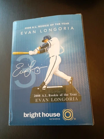 2008 A.L.Rookie of the Year Evan Longoria Statue~Tampa Bay Rays NIB New In Box Cover