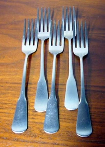 5 Oneida Colonial Boston Dinner Forks SSS Stainless Flatware - Picture 1 of 3