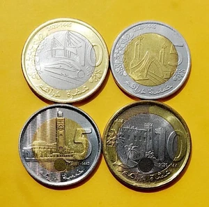 Marocco 4 Monete Bi-Metalliche 5 Drh 2023, 10 Drh 2023, 5 Drh 2021, 10 Drh 2020 UNC - Foto 1 di 2