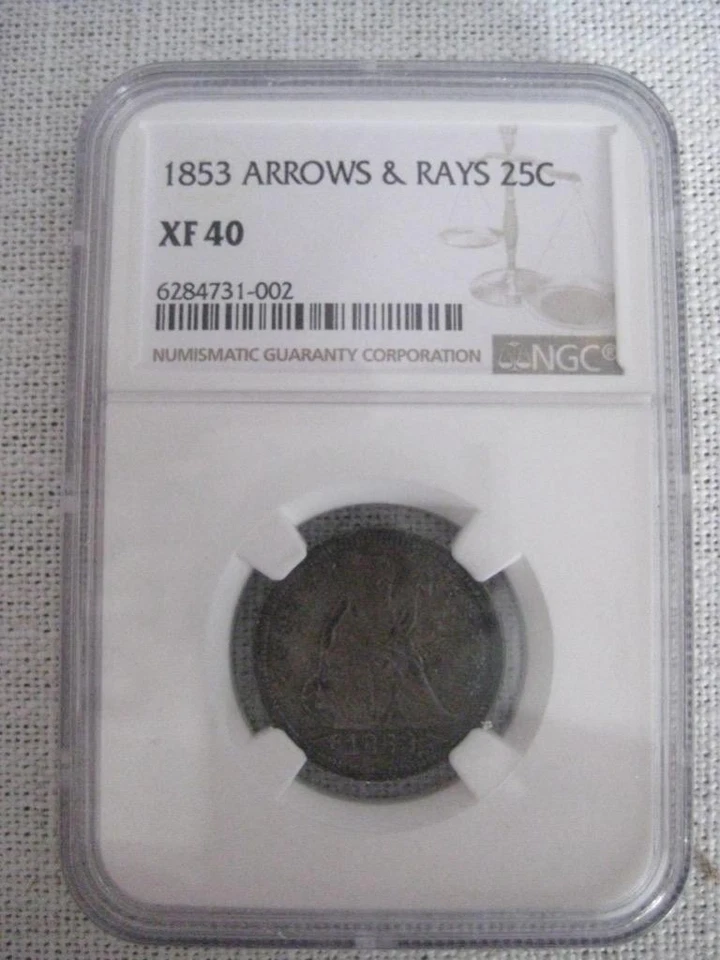 USA 25 Cents 1853 Arrows & Rays NGC XF-40 - Image 1 of 1