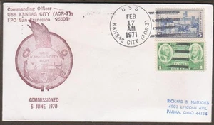 USS Kansas City February 17 1971 Rubber Stamped Cachet - Picture 1 of 1