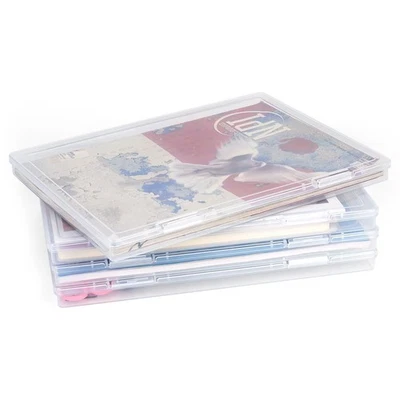 Caja de almacenamiento de fotos 11,5 x 8,5 pulgadas, contenedor de almacenamiento portátil de 4 piezas para juegos de mesa,... Foto 1 de 4