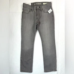 NWT GAP Kids 1969 Unisex Grey Acid Wash Skinny Cotton Blend Jeans Size 6 Regular - Picture 1 of 11
