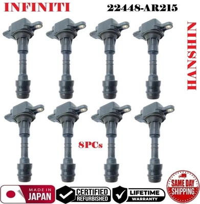 ✅ 正品 8x 点火线圈 适用于 03-10 INFINITI FX45 M45 Q45 4.5L V8 #22448-AR215 — 第 1/2 张图片