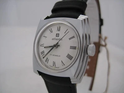 NOS NEW VINTAGE SWISS STAINLESS ST WATER RESIST WOMEN'S ATLANTIC WATCH 1960'S  - Image 1 of 3