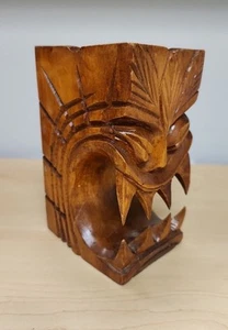 Cenicero Tótem Tiki Cosecha Buena Suerte Filipinas Madera Tallada a Mano De Colección ¡Genial! - Imagen 1 de 7