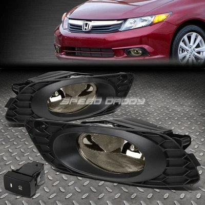 Para Honda Civic 2012 sedán de 4 puertas lente ahumada parachoques luz antiniebla lámpara con bisel + interruptor Foto 1 de 4