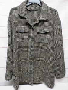 Chaqueta de tweed para dama talla grande 4XL marrón negro (puede caber más como 3X) - Imagen 1 de 8