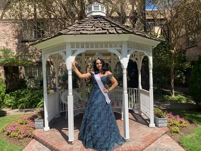 Vestido de baile formal azul marino Brie talla 10 Foto 1 de 2