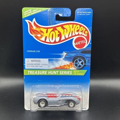 HOT WHEELS TREASURE HUNT  1996 FERRARI 250 Real Riders W/ Protector Card Issues - Image 1 of 4