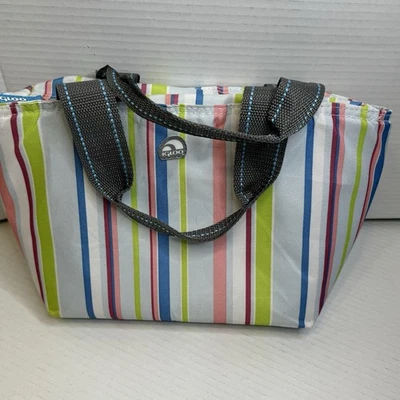 Igloo Insulated Cooler Multicolored Striped Canvas Lunch Bag 13 x 8 inches - Image 1 of 4