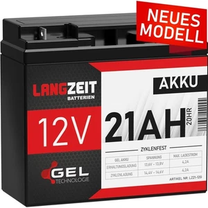 Akku 12V 21Ah Bleiakku GEL USV Batterie 20Ah 17Ah 18Ah 19Ah 22Ah Accu Gelakku - Bild 1 von 4