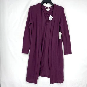 Sadie & Love Damen Medium vorne offen Staubtuch Cardigan Pullover lila Schnürung hinten - Bild 1 von 9