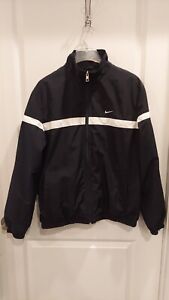 Nike Men's Windbreaker Jacket, Black White, Full Zip, Medium, EUC