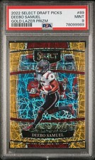 Deebo Samuel 2022 Select Draft Picks #89 Gold Lazer Prizm PSA 9 Mint POP 1 & 1 H