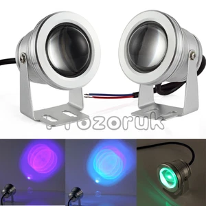 2X 12V 10W RGB LED Changing Colour Waterproof Flood Light Garden Lamp Outdoor UK - Picture 1 of 9