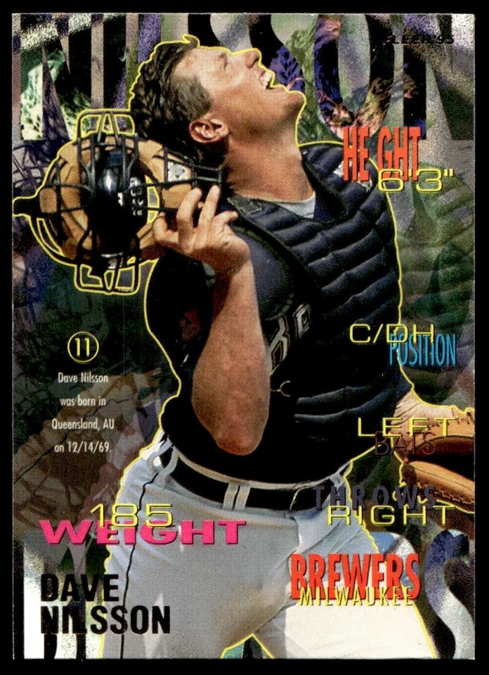 1995 Fleer Dave Nilsson Milwaukee Brewers #186 - Image 1 of 2