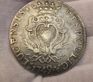 ESTADOS ITALIANOS LUCCA SCUDO 1749 "SANCTUS MARTINUS" ARGENTO SILVER - Foto 1 di 5