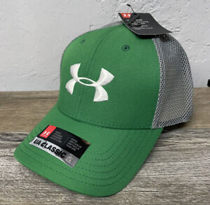 New Under Armour Men's UA Classic Mesh Snapback Hat HeatGear Green