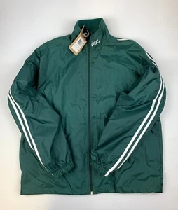 Asics Men's Preleus Warm Up Jacket Green Stripes Size Medium New - Picture 1 of 7