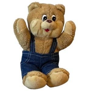 SHONEY'S Plush Bear In Overalls 1986 Vintage Stuffed Restaurant Advertisement - Picture 1 of 6
