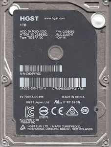 FOR DATA RECOVERY HTS541010A9E662 0J38093 DA5747 655-1751H 2.5 BAD SECTOR 7423 - Picture 1 of 2