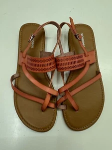 Sonoma Damen Sandalen Größe unbekannt braun rosa Cut-Out Riemen Schnalle - Bild 1 von 8