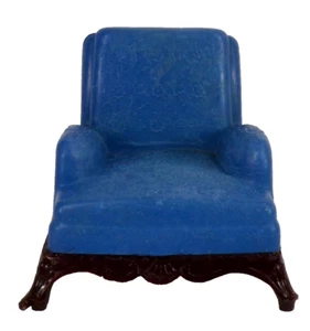 Renwal Armchair Club Chair Dollhouse Miniature Living Room Blue Brown L-76 1946 - Picture 1 of 8