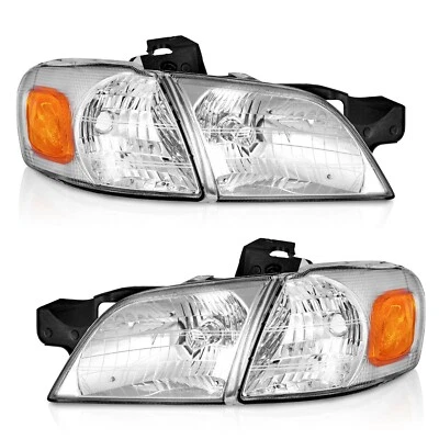 Pair Headlights + Corner Lamps For 1997-2005 Chevy Venture Pontiac Montana - Изображение 1 из 4