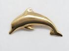 14K Solid Yellow Gold Jumping Dolphin Charm Pendant (AP1106118)