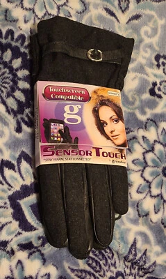 Guantes para mujer Sensor Touch compatibles con pantalla táctil negros nuevos/cálidos y conectados Foto 1 de 4