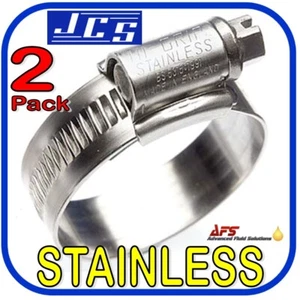 2 x 22mm - 30mm JCS Hi-Grip STAINLESS STEEL Rubber Hose Clip SS Clamp UK Made  - Picture 1 of 1