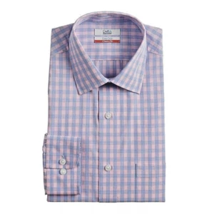 Camisa de vestir Croft & Barrow para hombre cuello extendido rosa Glen a cuadros XL 17,5 32/33 - Imagen 1 de 1