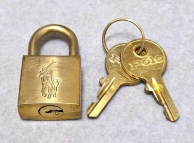 Ralph Lauren Gold Color Padlock Cadena W/Keys M4 - Image 1 of 4