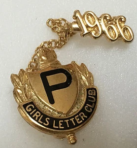 GIRLS LETTER CLUB PIN 1966 - Bild 1 von 2
