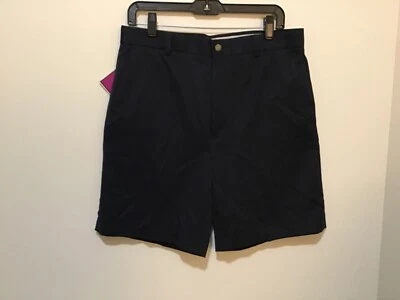 Shorts de golfe Oxford masculino 32 clássico marinho super seco 3M Scotchgard novo com etiquetas! (#CB44-4) - Imagem 1 de 4