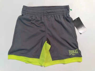 BOY'S EVERLAST SHORTS - Dark Gray & Fluorescent Yellow, Size 5/6 M - NEW w Tags! - Image 1 of 4