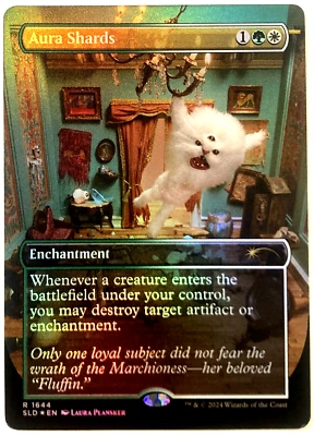 MTG Aura Shards *BORDERLESS RAINBOW FOIL* Secret Lair Drop 1644 NM - Image 1 of 4