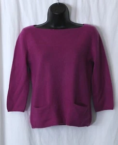 LORD & TAYLOR PETIT Prpl Bateau Nck Cashmere Swtr 34 In Chst 22 In Lng Sz SP EXC - Picture 1 of 3